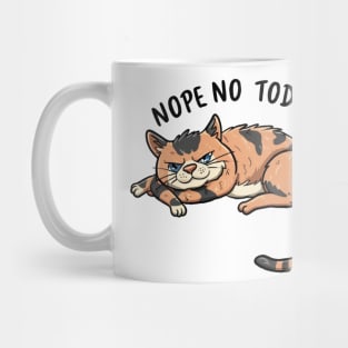 "Lazy Day Whimsy: Children's Cat Nap" - Funny Nope Not Today Mug